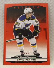 David Perron - 2022-23 Parkhurst Champions, Veteran RED S/N-35/51 Blues