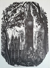 Farleigh BIG BEN WESTMINSTER John Kunstdruck seines Holzschnitts