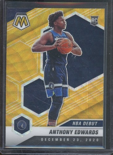 2020-21 Panini Mosaic ANTHONY EDWARDS #261 RC Rookie Gold Wave NBA Debut SP