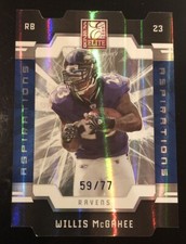 2009 Donruss Elite WILLIS MCGAHEE Aspirations Dieciut Blue SP #d 59/77! RAVENS