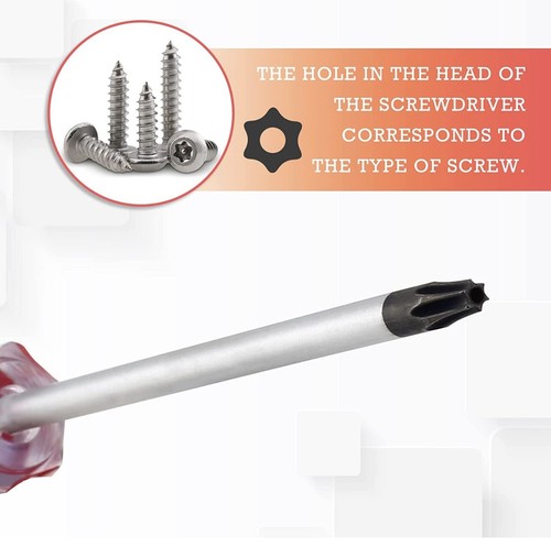 Plastic Handle T20 Security Torx Screwdriver Hand Tools TS20 TR20 T20H - Picture 3 of 6