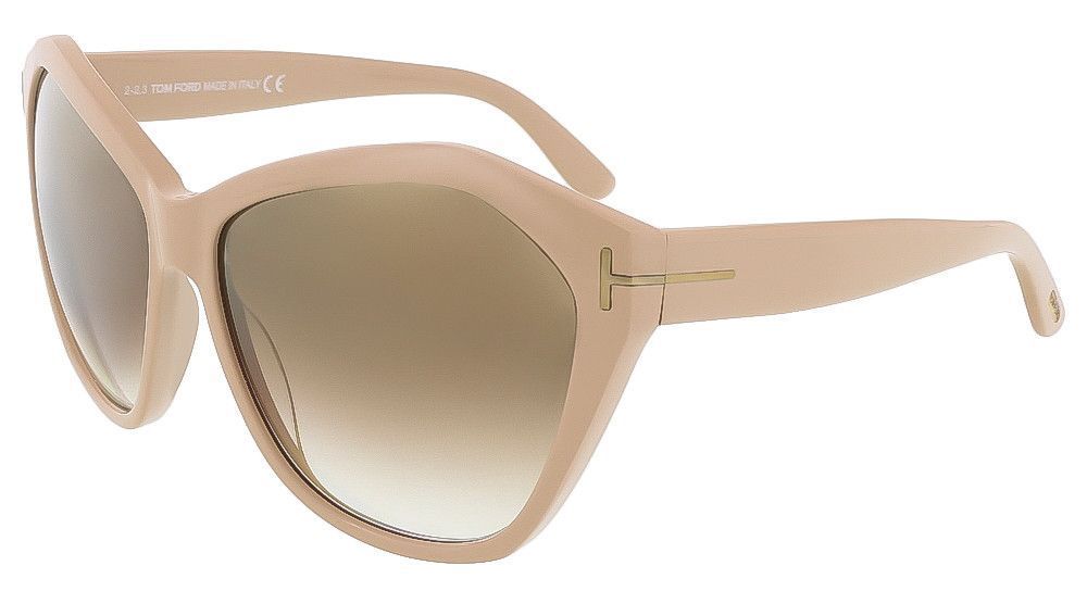 Солнцезащитные очки Tom Ford ANGELINA в телесной оправе с зеркальными линзами FT317 72L 61-15 140 32890₽