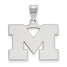 10K White Gold Michigan (University Of) Medium Pendant by LogoArt (1W003UM)