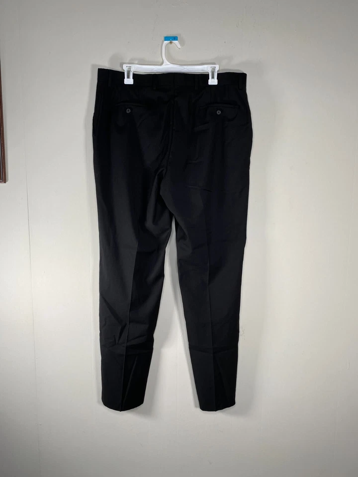 Pantalones de vestir J Ferrar MODERN FIT para hombre 38 x 32 tiro medio negros oficina de negocios Foto 2 de 4