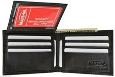 Men's Black Bifold Wallet Genuine Leather by Marshal
