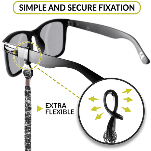 Corde Porta Occhiali da Vista Cinghia Cordini per Occhiali Uomo Donna 4 Pezzi Verde Giallo - Foto 4 di 6