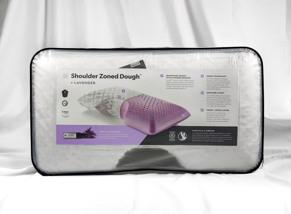 Malouf Shoulder Zoned Dough + Lavender Pillow (QUEEN) eBay