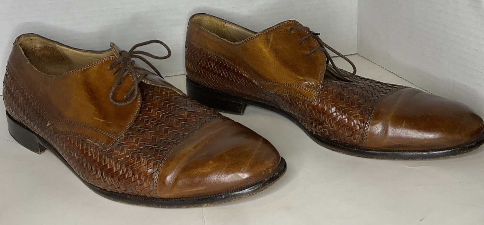 SAOLA 246330SCARPA UOMO 13 M PELLE MARRONE STRINGATA MADE IN ITALY JOHNSTON&MURPHY