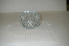 HOMCO MADE IN USA CRYSTAL CANDLE HOLDER TEALIGHT CLEAR GLASS HEAVY
