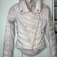 Lululemon Athletica Pedal Power Radfahren Krawatte Schleife gefütterte rosa Jacke Gr UK 10 $ 298