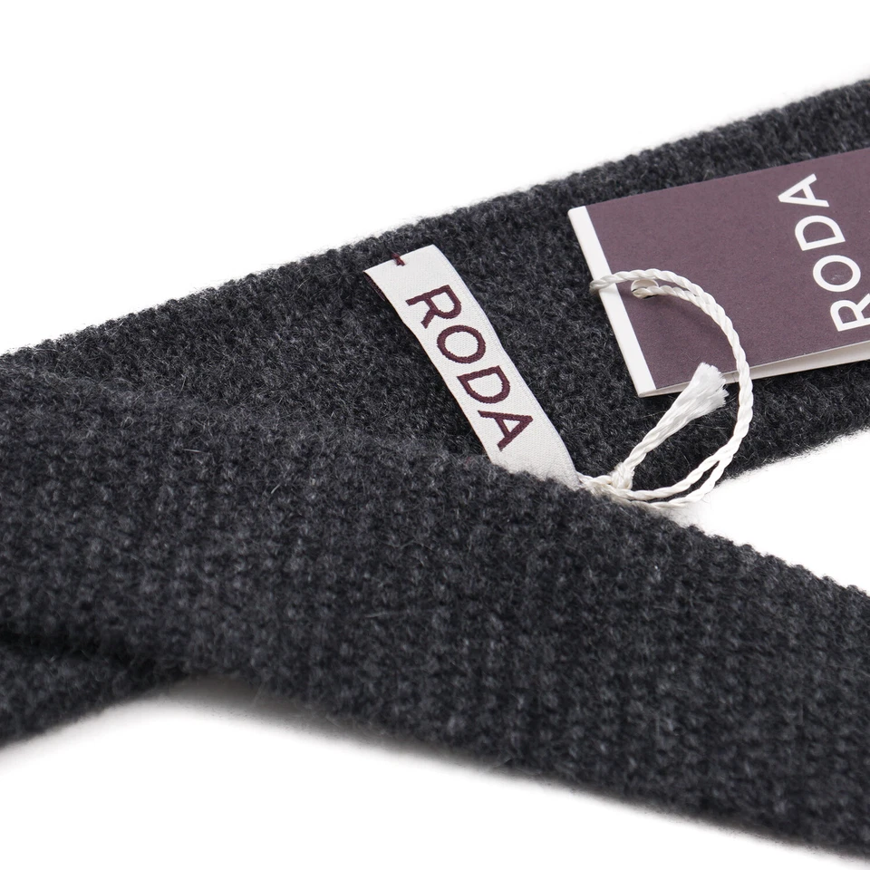 RODA 修身炭灰色针织羊绒领带带美国国旗刺绣 — 第 3/4 张图片