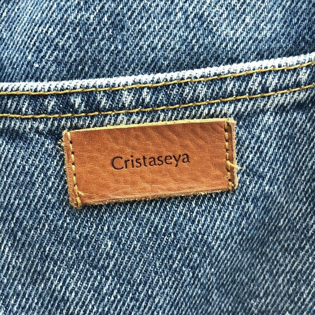 CristaSeya Christaseya Bleached Denim High-Waisted Jeans CristaSeya Christaseya Bleached Denim High-Waisted Jeans