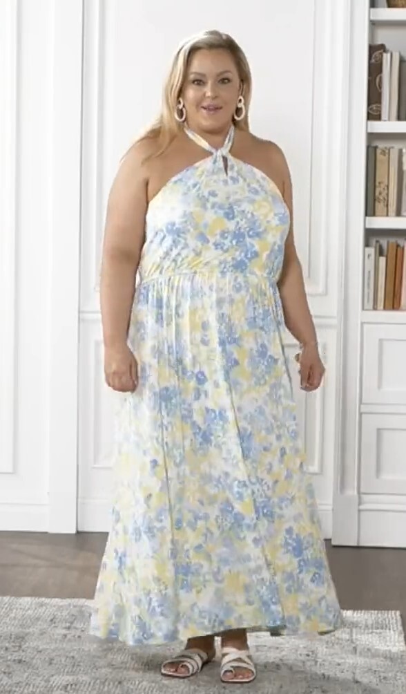 jason wu blue halter dress J Regular Maxi Yellow XL Satin