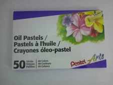 Pentel Arts PHN-50 Oil Pastels  50 Stick Pieces 49 Colors