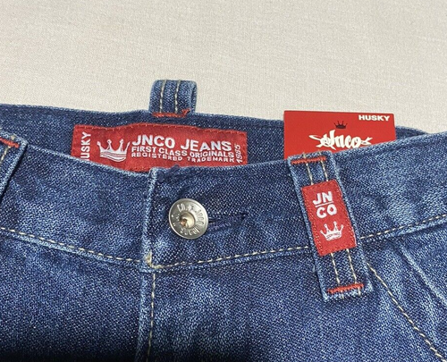 Vintage Boy's *JNCO* Dragon Blue Jean Shorts Size 14 Husky Denim Embroidered NEW - Picture 6 of 13