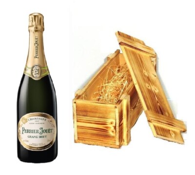 (87,47 /l) Perrier Jouet Champagner Grand Brut in Holzkiste geflammt 12% 0,75l F