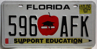 Florida Nummernschild USA Auto Kennzeichen Education US License Plates 596 AFK