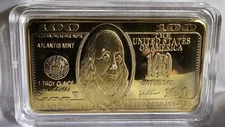 Atlantis Mint BENJAMIN FRANKLIN  .999 FINE IRON Wafer Bar- 1 Troy Once