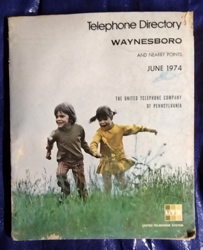 Waynesboro Pennsylvania Telephone Directory 1974 + Chambersburg PA Hagerstown MD