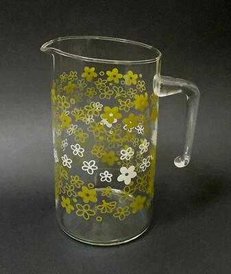 VINTAGE PYREX CRAZY DAISY SPRING BLOSSOM GLASS PITCHER JUG | eBay