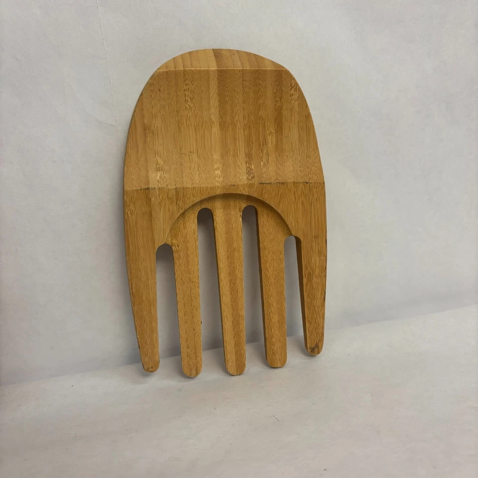Pampered Chef Tongs Salad Tossing Serving Claws Bamboo Wood # 2288 - Image 3 of 4