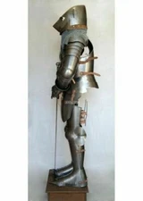 Medieval Suit Of Full Body Armor Knight Suit W/Sword Pig Face Helmet Armor 