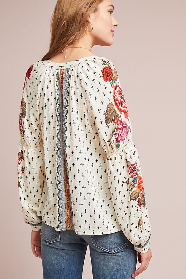 RARE $228 NWT Anthropologie Farm Rio Diana Peasant Top XSP image 2