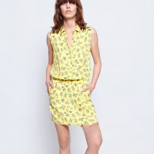 Zadig&Voltaire Women's Summer Silk Elastic Waist Sleeveless Printed V-neck Dress - Afbeelding 9 van 9