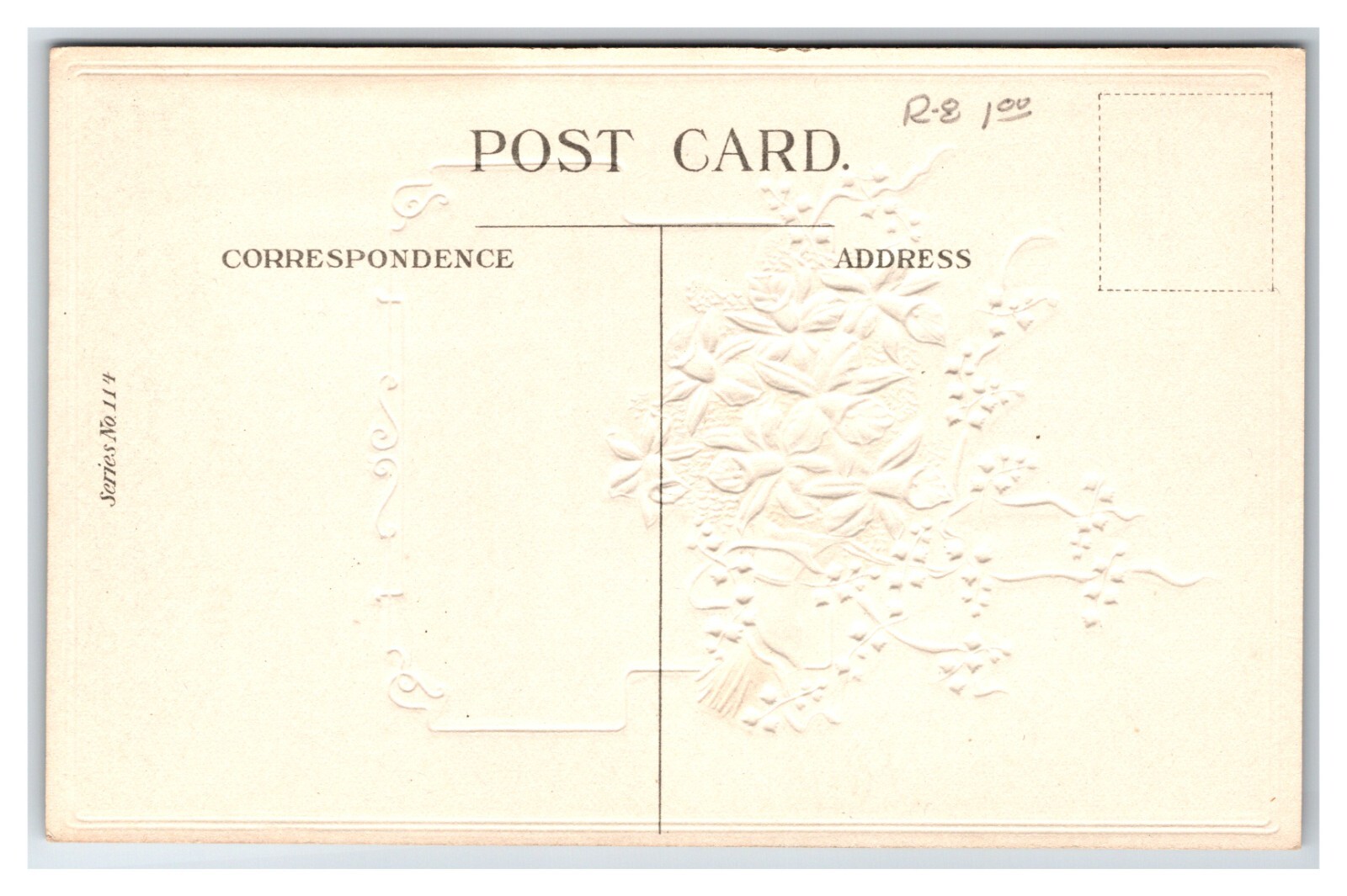 Orchid Flower Bouquet A Happy Wedding Day Embossed UNP Unused Postcard W22