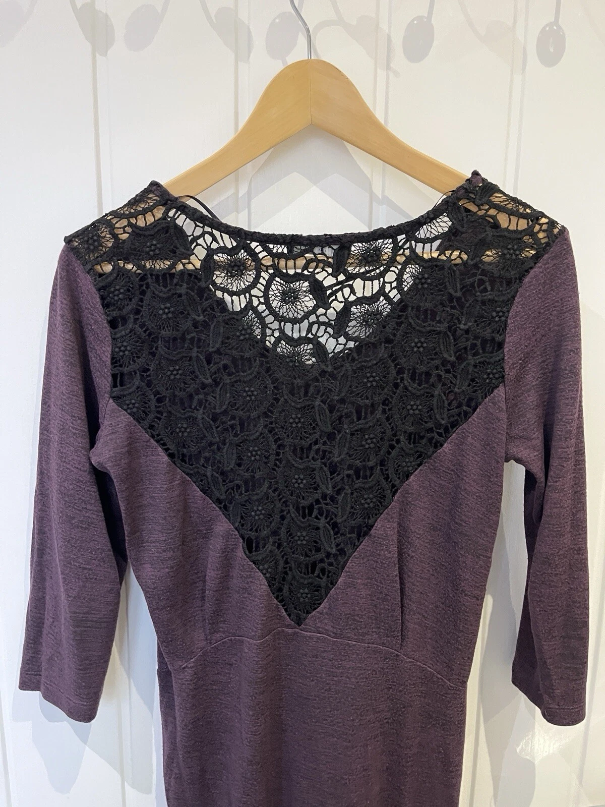 VETEMENTS Vintage Vila Abbigliamento ASOS Viola Pizzo Schiena Mini Abito Taglia M 12