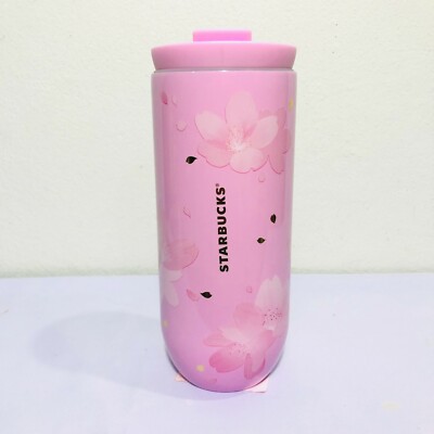 Starbucks Stainless Steel Tumbler 12 oz.Pink Full Sakura Cherry