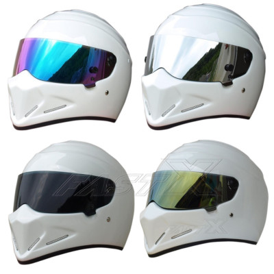 White Racing Motorcycle Helmet Motorbike Full Face Helmet DOT