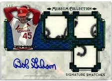 2014 Topps Museum Collection Signature Swatches Patch Bob Gibson Auto SST-BG 1/5