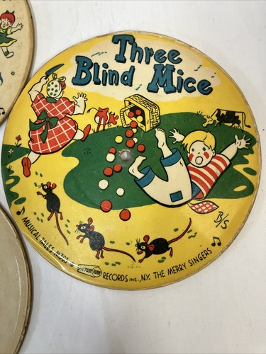 Vintage Kinder BILDSCHALLPLATTEN 4er Set fairer Zustand. Hatte seit der Kindheit.1949 - Bild 4 von 15
