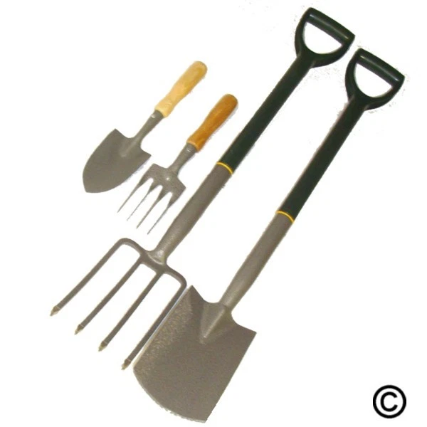 LADIES GARDEN BORDER FORK SPADE CARBON STEEL NEW INC FREE TROWEL FORK SET