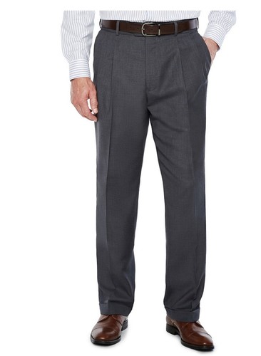 travel pants 44x30 grey pleated 