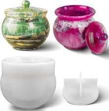 Jar Resin Molds Extra Large, Jars Silicone Molds with Lid for Epoxy Resin Castin