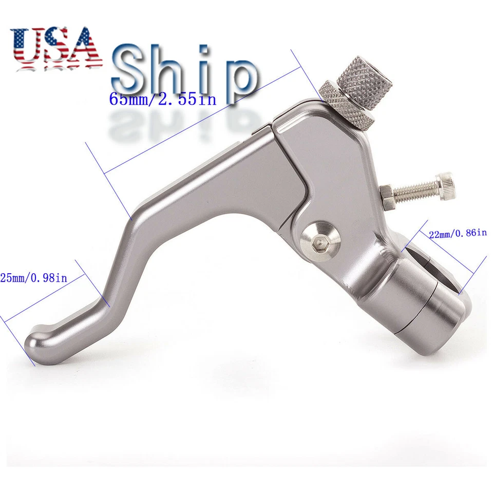 Conjunto de palanca de percha de embrague corto CNC para manillar de aluminio universal de 7/8" Foto 4 de 4