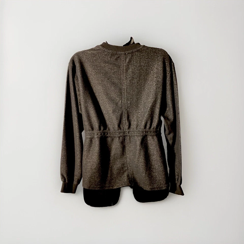 BKE Buckle Womens Large Long Sleeve Black Sparkly Cinch Cord Sweatshirt - Image 3 of 4