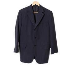 ISAIA NAPOLI men's jacket 100 wool blue pinstripe size 52 13461