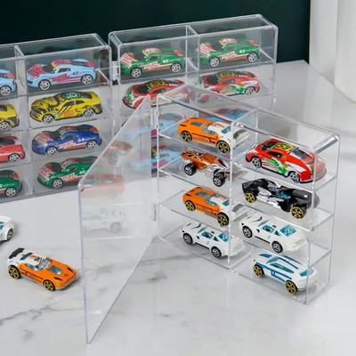 1:64 Acryl Auto Vitrine 8 Gitter Schrank Staubdicht Stapelbar Aufbewahrungskoffer