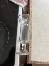 Vintage Pony Branded Gold Rim Schooner Drinking Glass