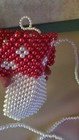 Mushroom  Red & White Beaded Pearl Mushroom Purse/Phone Carry Bag — photo 8