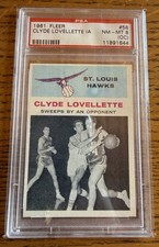 1961 Fleer #58 Clyde Lovellette In Action (IA) Rookie Rc HOF - PSA 8 OC