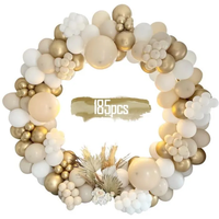 185 Luftballons Set Bogen Girlande Geburtstag Hochzeit Baby Shower Weiß Gold