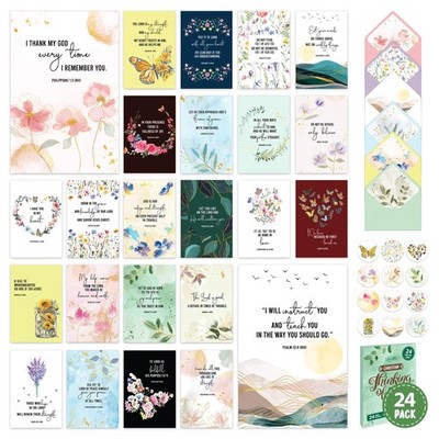 Decorably 24 Pack Gold Foil 4x6in Assorted Christian 4x6 inches, multicolor 