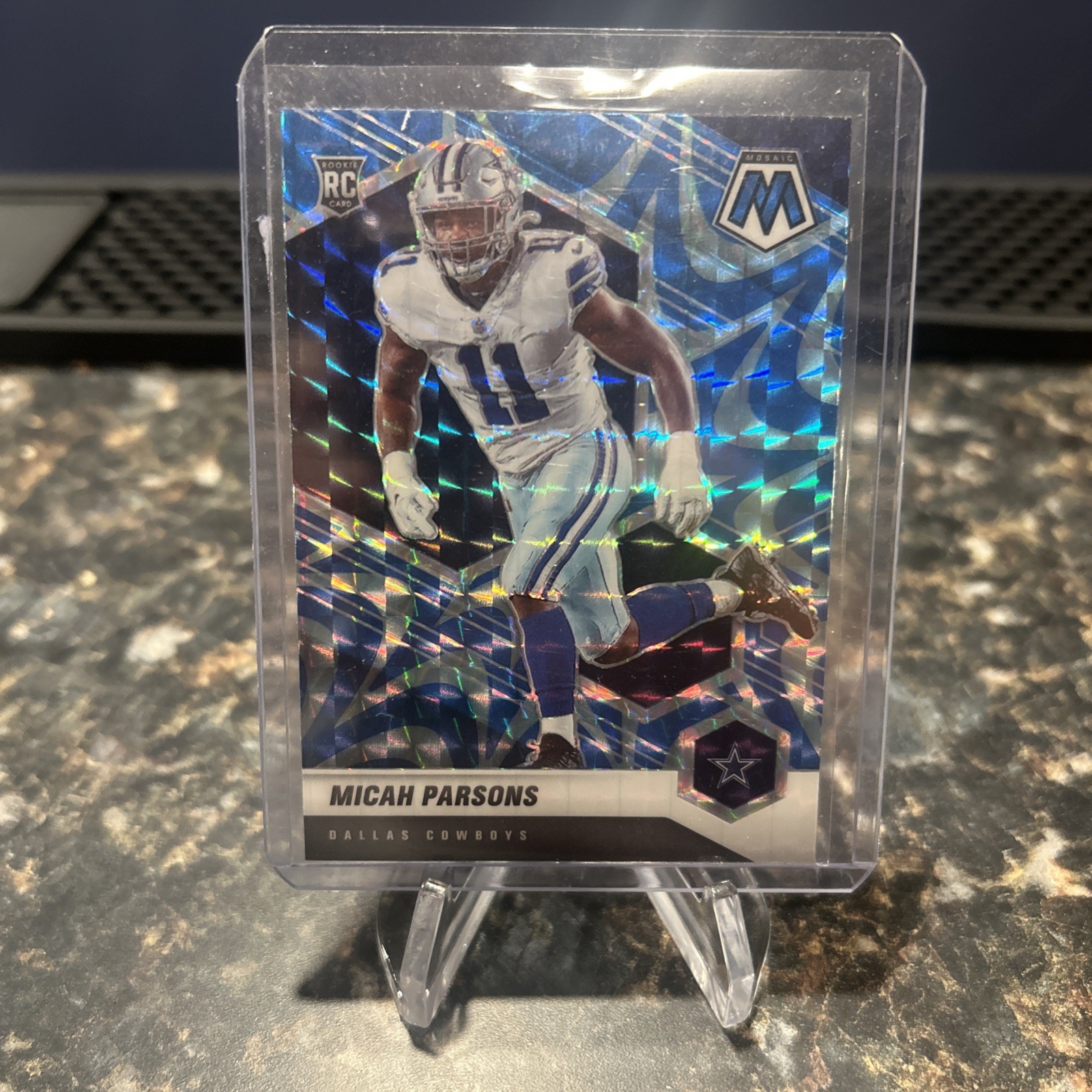 2021 Mosaic Rookie MICAH PARSONS #362 Reactive Blue Mosaic Prizm RC COLOR MATCH!