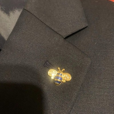 Gold Plated Bee Men's Suit Lapel Pin | Boutonneire | Bee Pin | Mens Accessories
