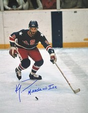 Ken MORROW Signed 8x10 Photo!! TEAM USA SUPERSTAR! “Miracle On Ice”  Insc W/COA