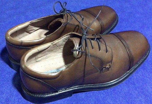 Antique Brown Leather Bostonian Oxford Shoes Sz 11 M Cap Toe NEW - Picture 8 of 8